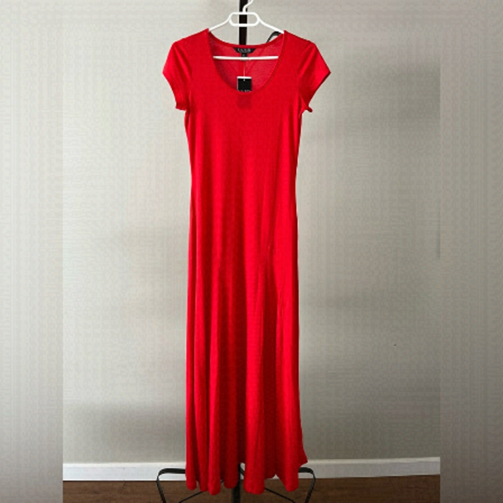 LAUREN Ralph Lauren Red Mermaid Maxi Dress, Size Small.